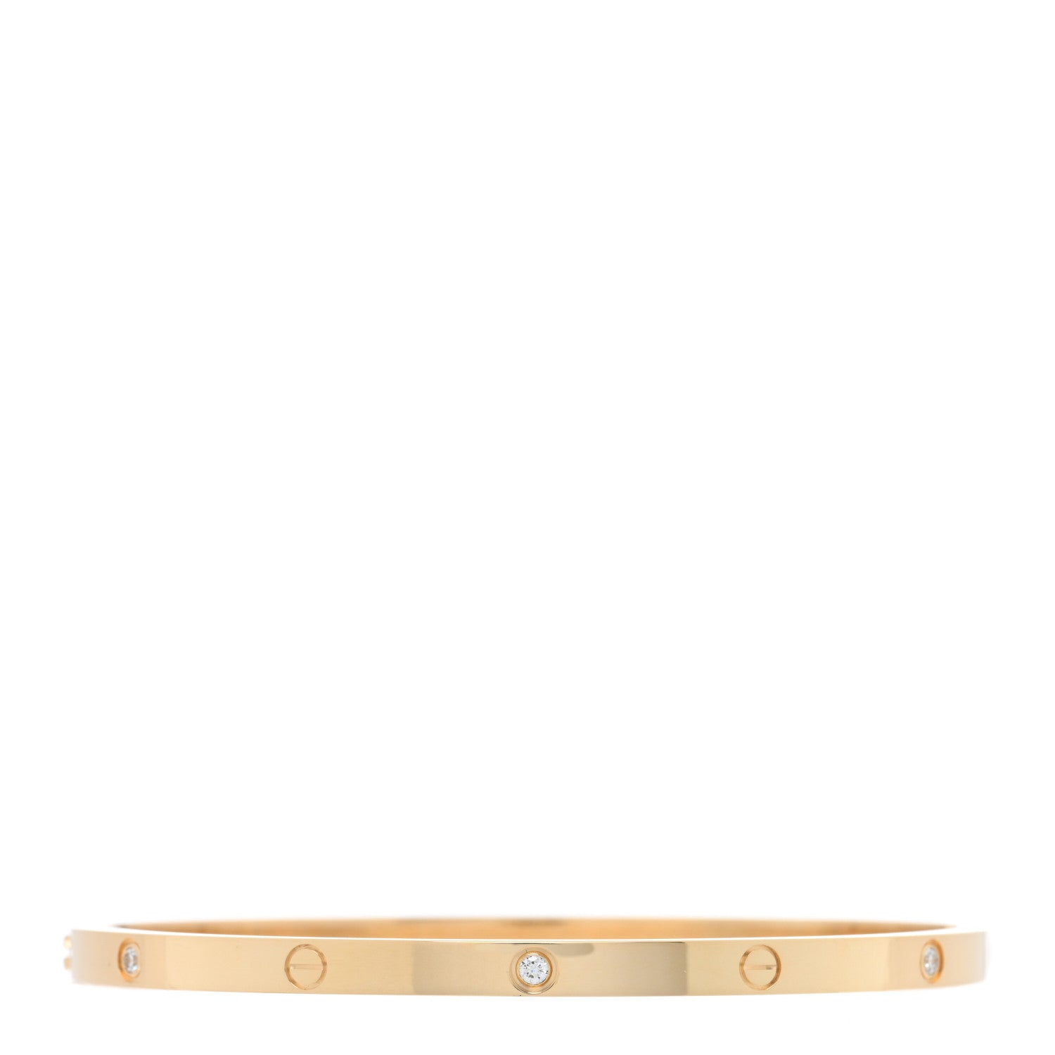 Cartier 18K Yellow Gold 6 Diamond Small LOVE Bracelet 17 2 of 7