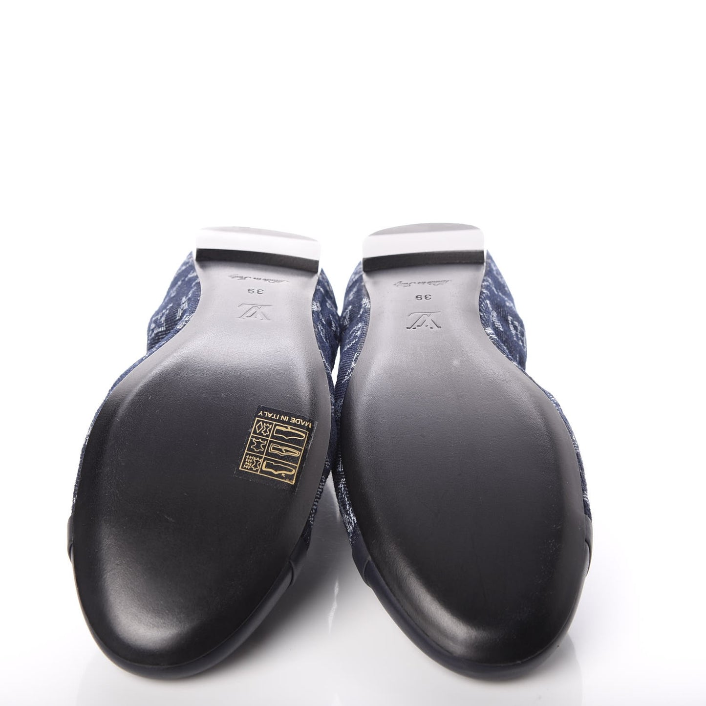 Monogram Denim Elba Ballerina Flats 39 Marine