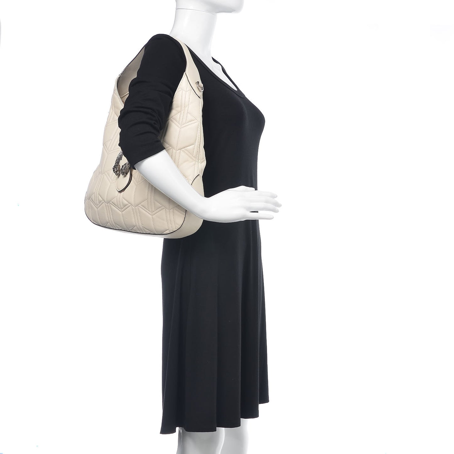 Calfskin Quilted Small Dionysus Hobo White