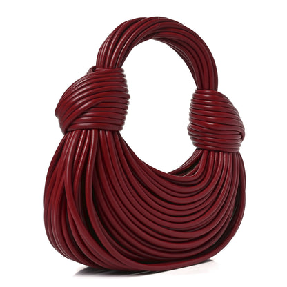 Bottega Veneta Nappa Mini Tubular Double Knot Dark Red 3 of 9