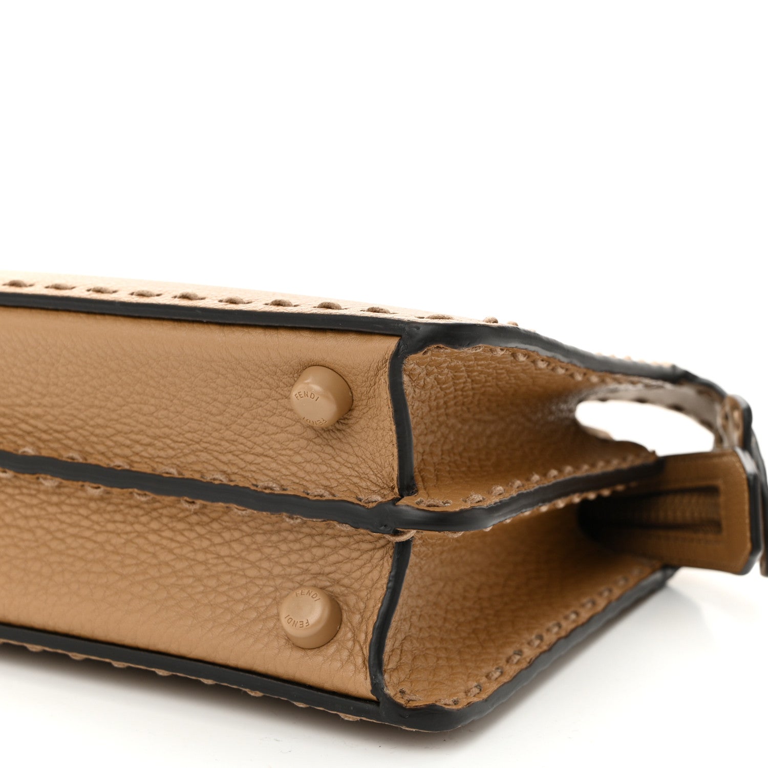 Fendi Cuoio Romano Vitello Elaphe Cover Sellerissima Monochrome Mini Peekaboo I SEE U Satchel Cammello 10 of 10