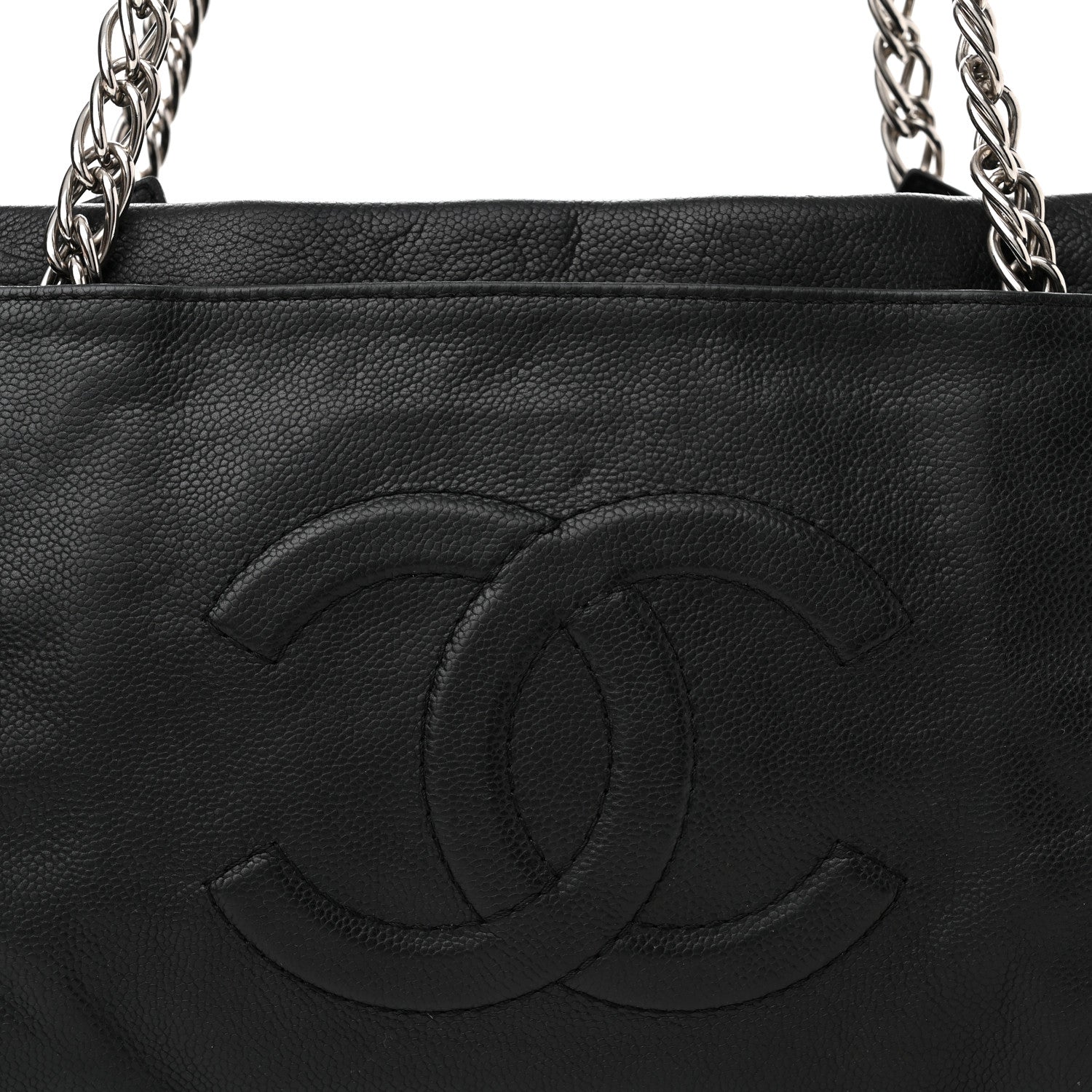 Chanel Caviar CC Tuck Medium Tote Black 10 of 14