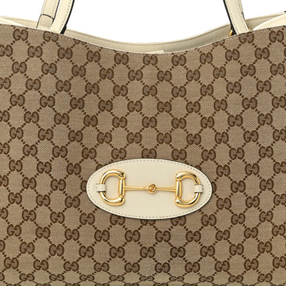 Gucci Monogram New Sakai Calfskin Lux Horsebit 1955 Tote Beige Ebony Mystic White 8 of 10