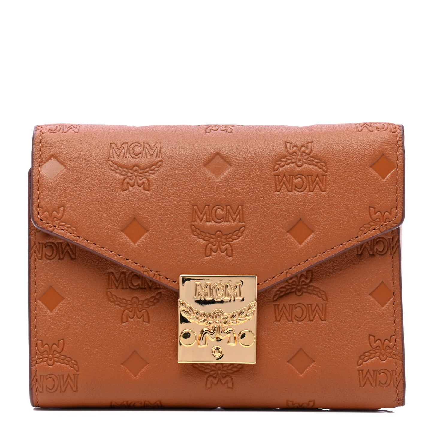Calfskin Ottomar Small Patricia Tri-Fold Wallet Cognac