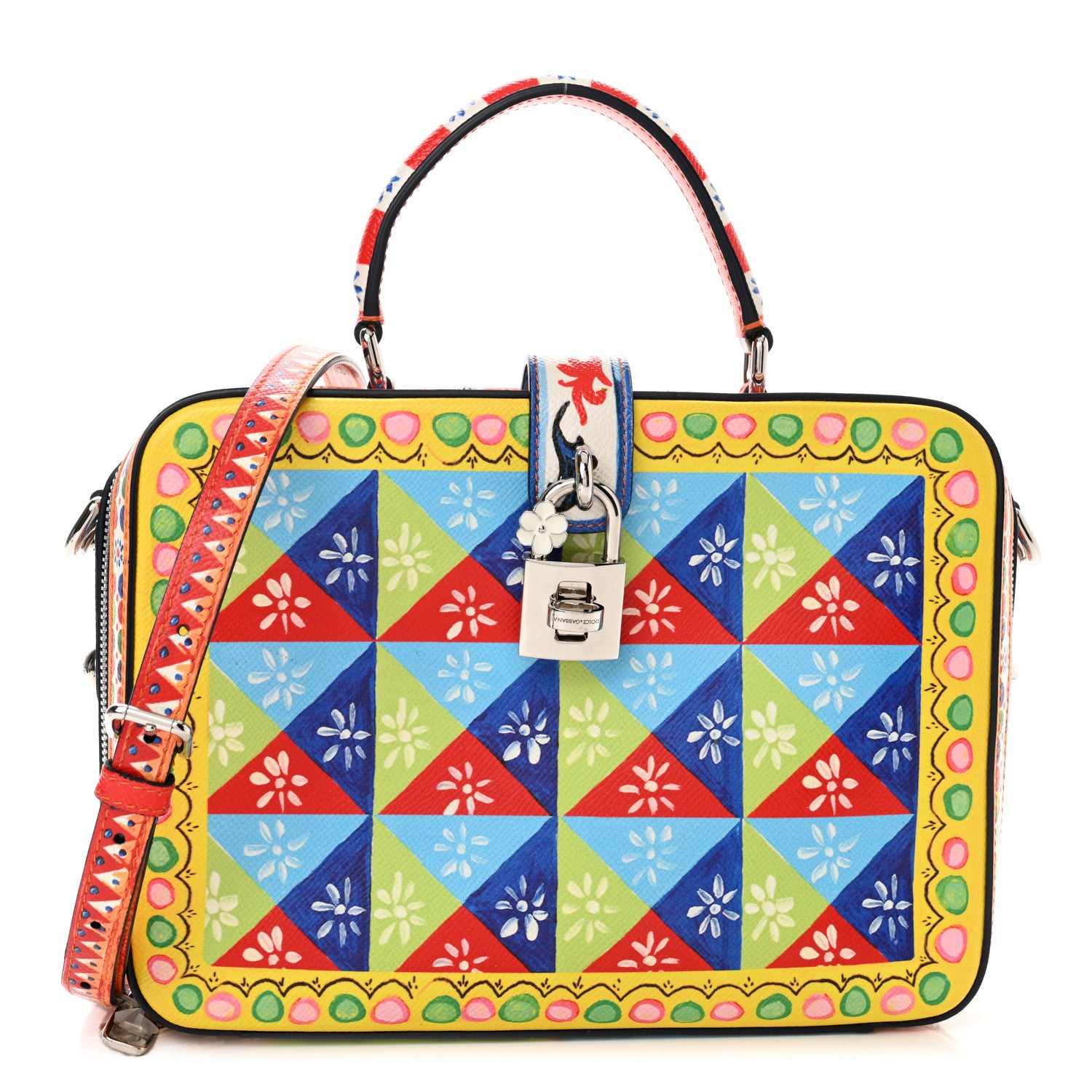 Dolce & Gabbana Dauphine Majolica Printed Box Bag Multicolor 3 of 12