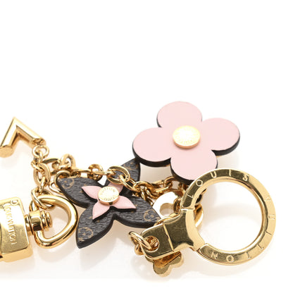Louis Vuitton Brass Monogram Blooming Flowers Bag Charm Key Holder Rose Ballerine 3 of 4