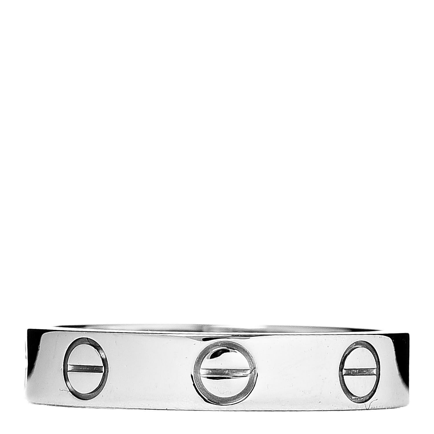 Cartier 18K White Gold 3.5mm LOVE Wedding Band Ring 50 5.25 1 of 4