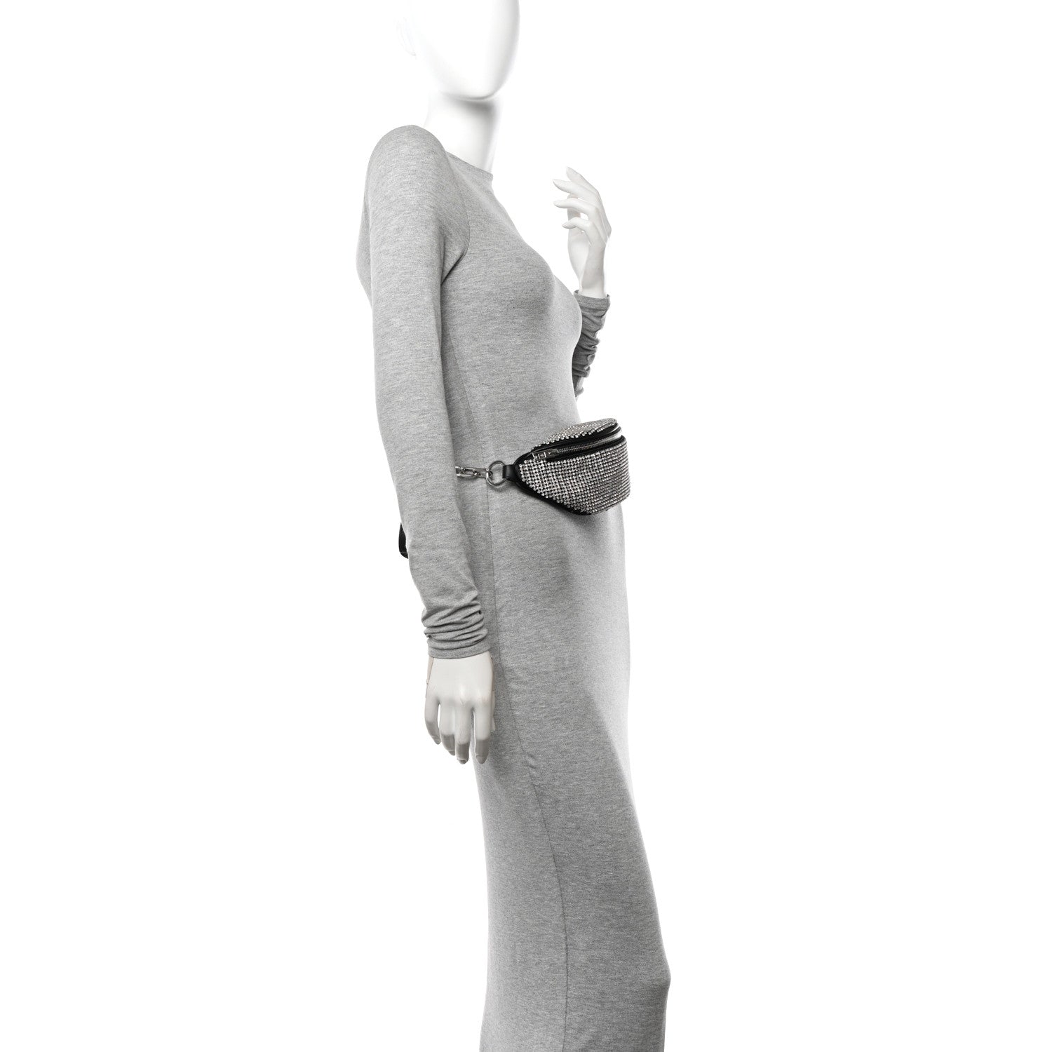 Alexander Wang Rhinestone Mesh Mini Attica Belt Bag Black 2 of 11