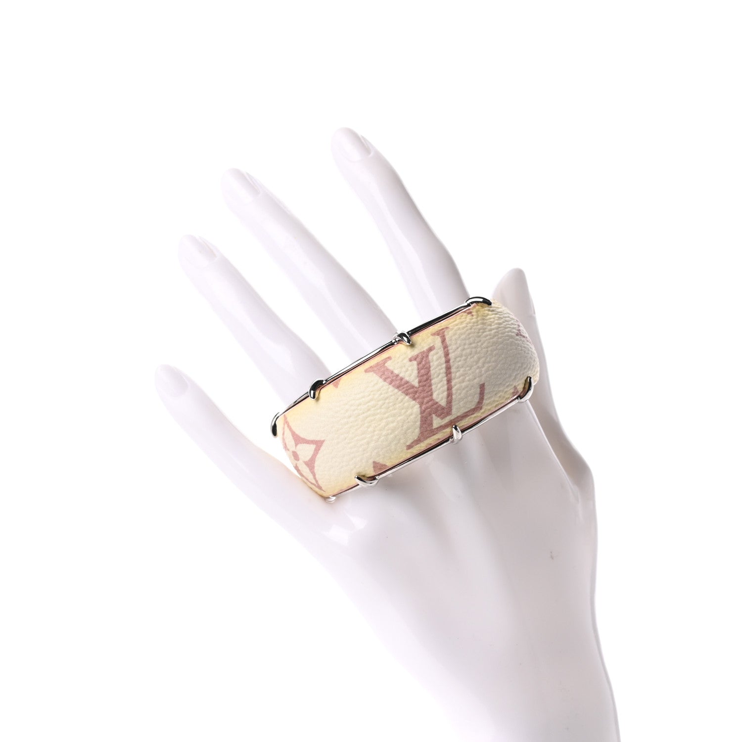 Louis Vuitton Monogram Cuff Bracelet M White 2 of 5