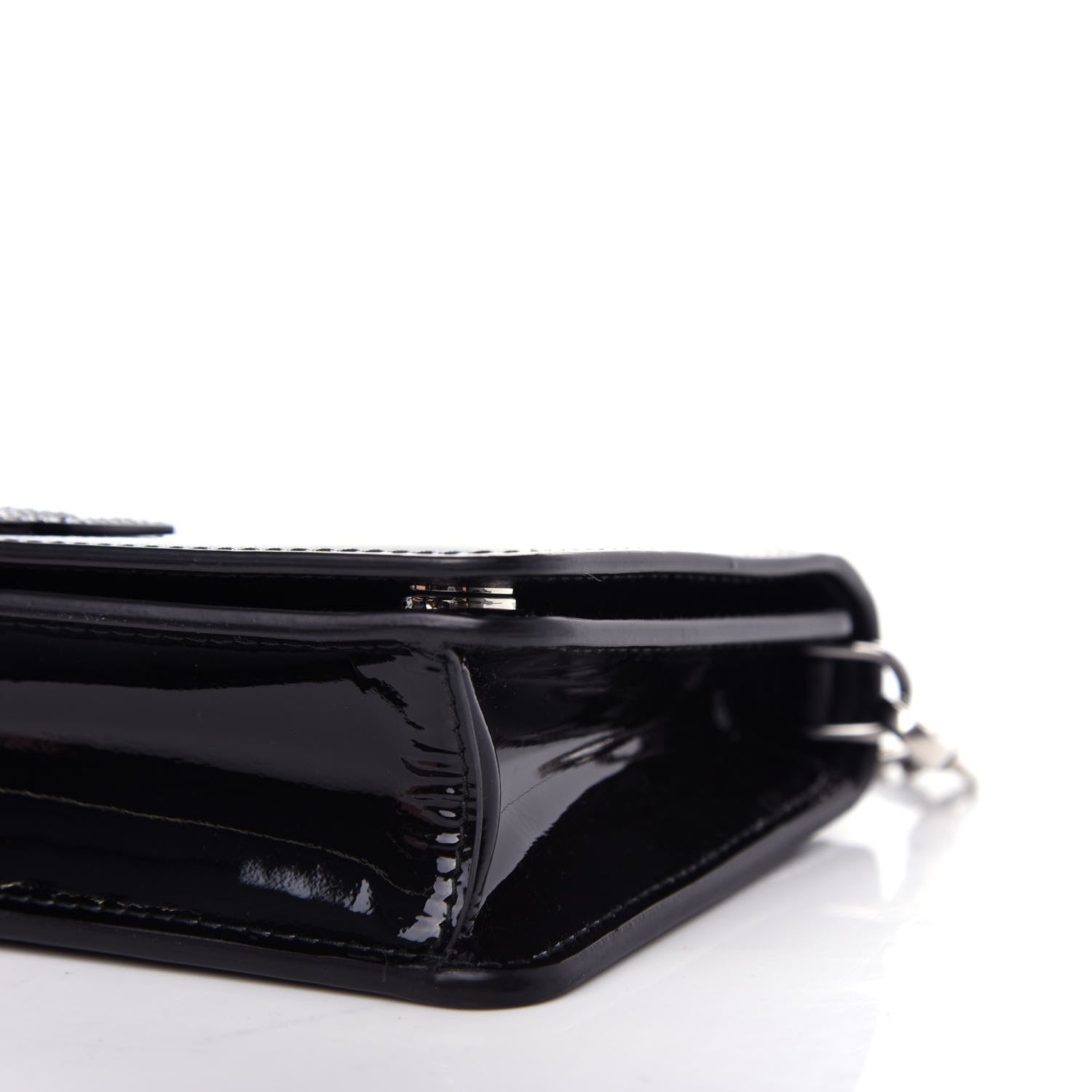 Miu Miu Vernice Crystal Logo Crossbody Black 9 of 11