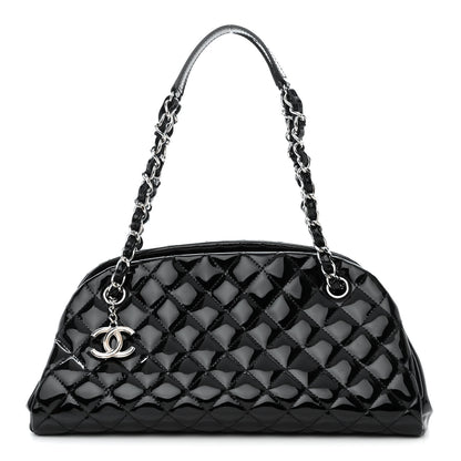 Chanel Patent Quilted Medium Just Mademoiselle Bowling Bag Black 1 of 10