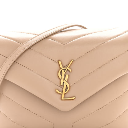 Saint Laurent Calfskin Y Quilted Monogram Toy Loulou Crossbody Bag Dark Beige 8 of 11