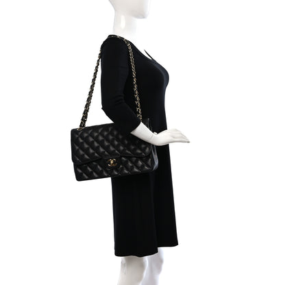 Chanel Caviar Quilted Jumbo Double Flap Black 2 of 9