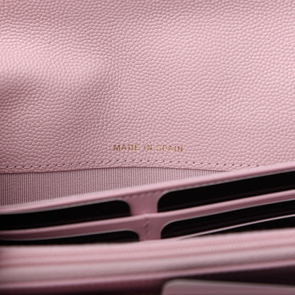 Chanel Caviar Quilted Large Gusset Flap Wallet Light Pink 7 of 9