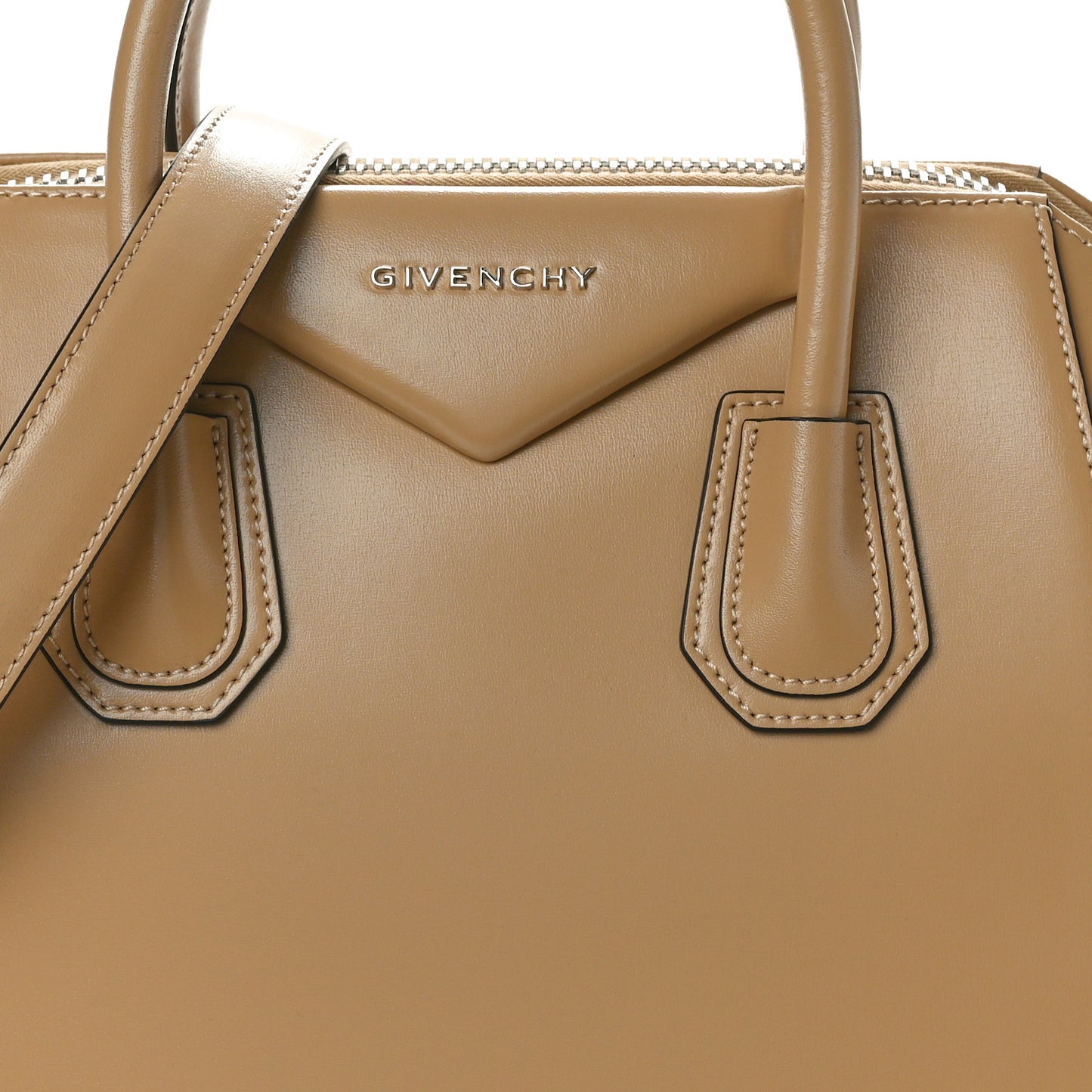 Shiny Lord Calfskin Small Antigona Beige Cappuccino