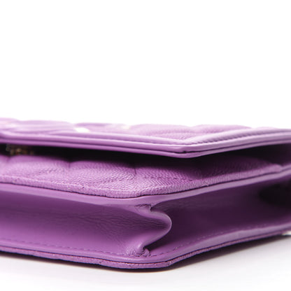 Chanel Caviar Quilted CC Filigree Wallet On Chain WOC Purple 7 of 12