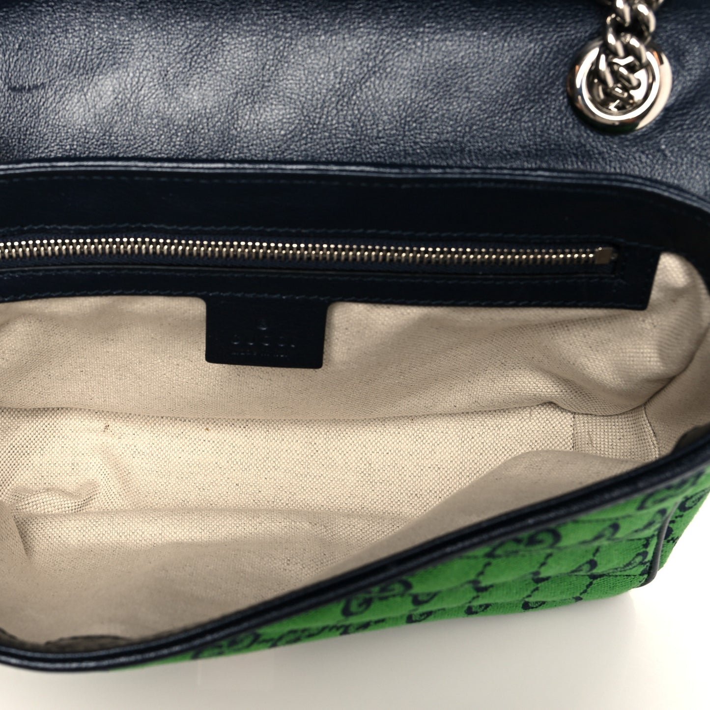 Monogram Multicolor Matelasse Diagonal Small GG Marmont Shoulder Bag Green Blue