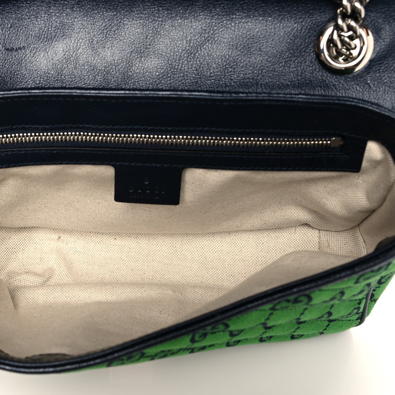 Gucci Monogram Multicolor Matelasse Diagonal Small GG Marmont Shoulder Bag Green Blue 4 of 9