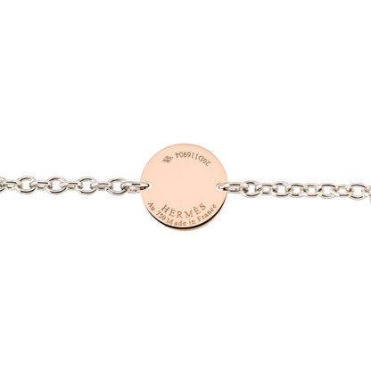 Hermes Sterling Silver 18K Rose Gold Confettis Long Necklace 120 4 of 4