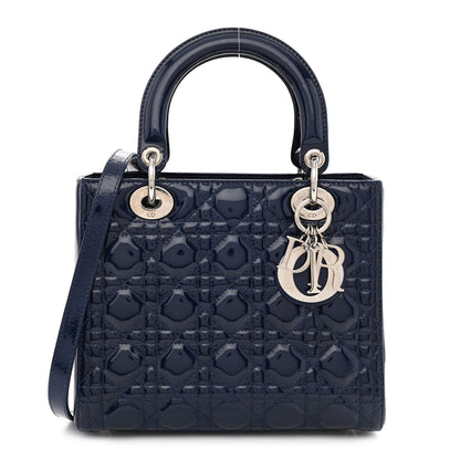 Christian Dior Patent Cannage Medium Lady Dior Navy Blue 1 of 14