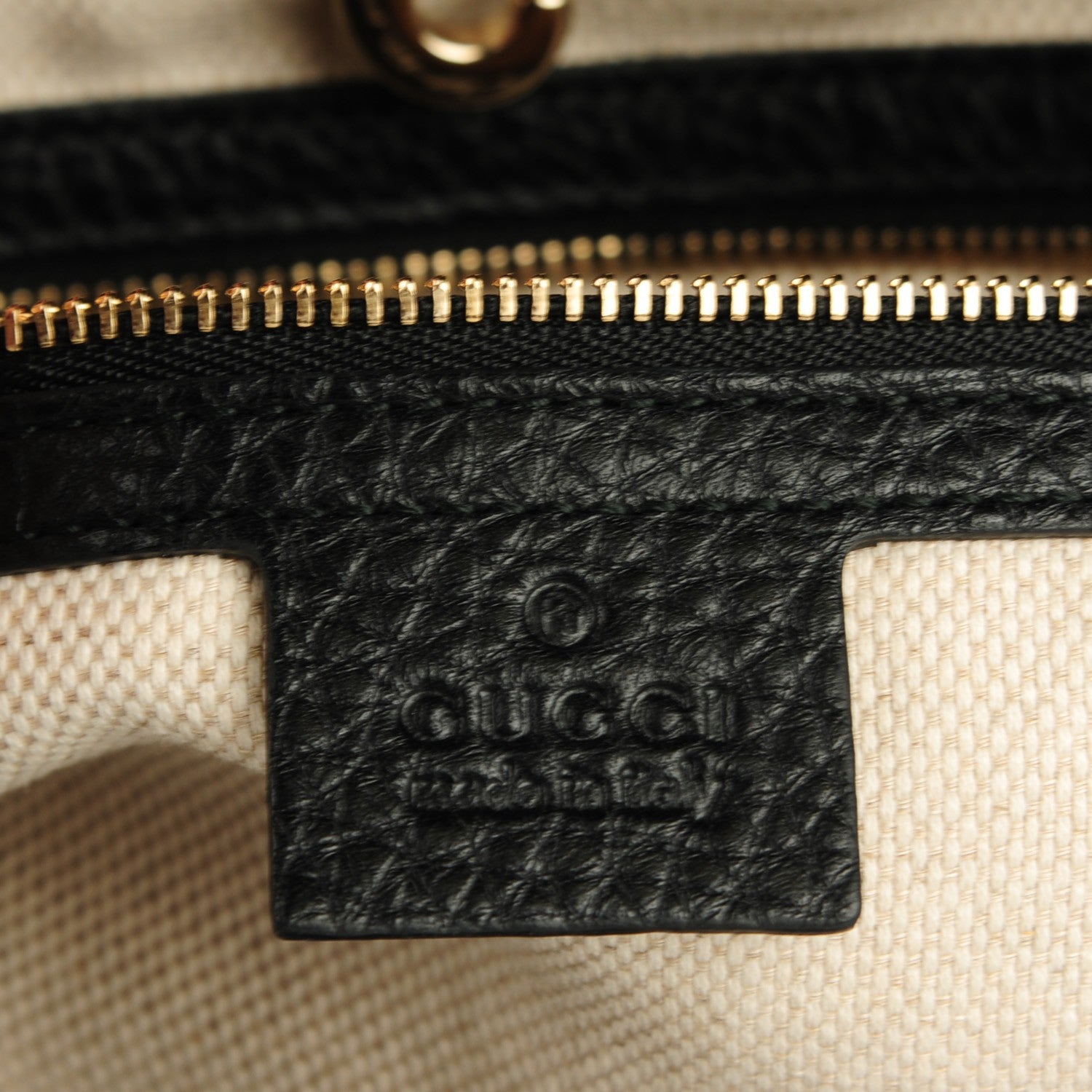 Gucci Pebbled Calfskin Medium Soho Chain Shoulder Bag Black 6 of 7