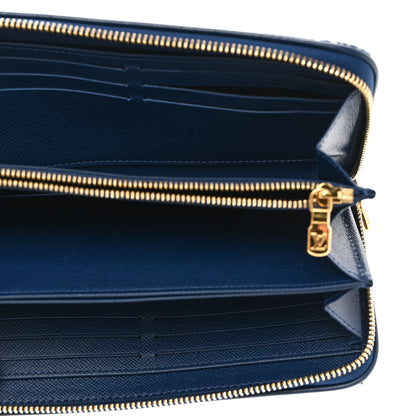 Louis Vuitton Denim Monogram Jacquard Zippy Wallet Blue 5 of 7