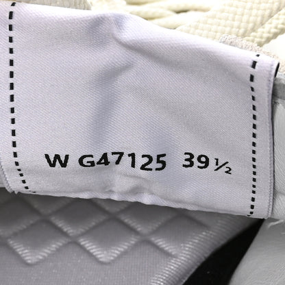 Chanel Calfskin Embossed Suede Sneakers 39.5 White Black 8 of 9