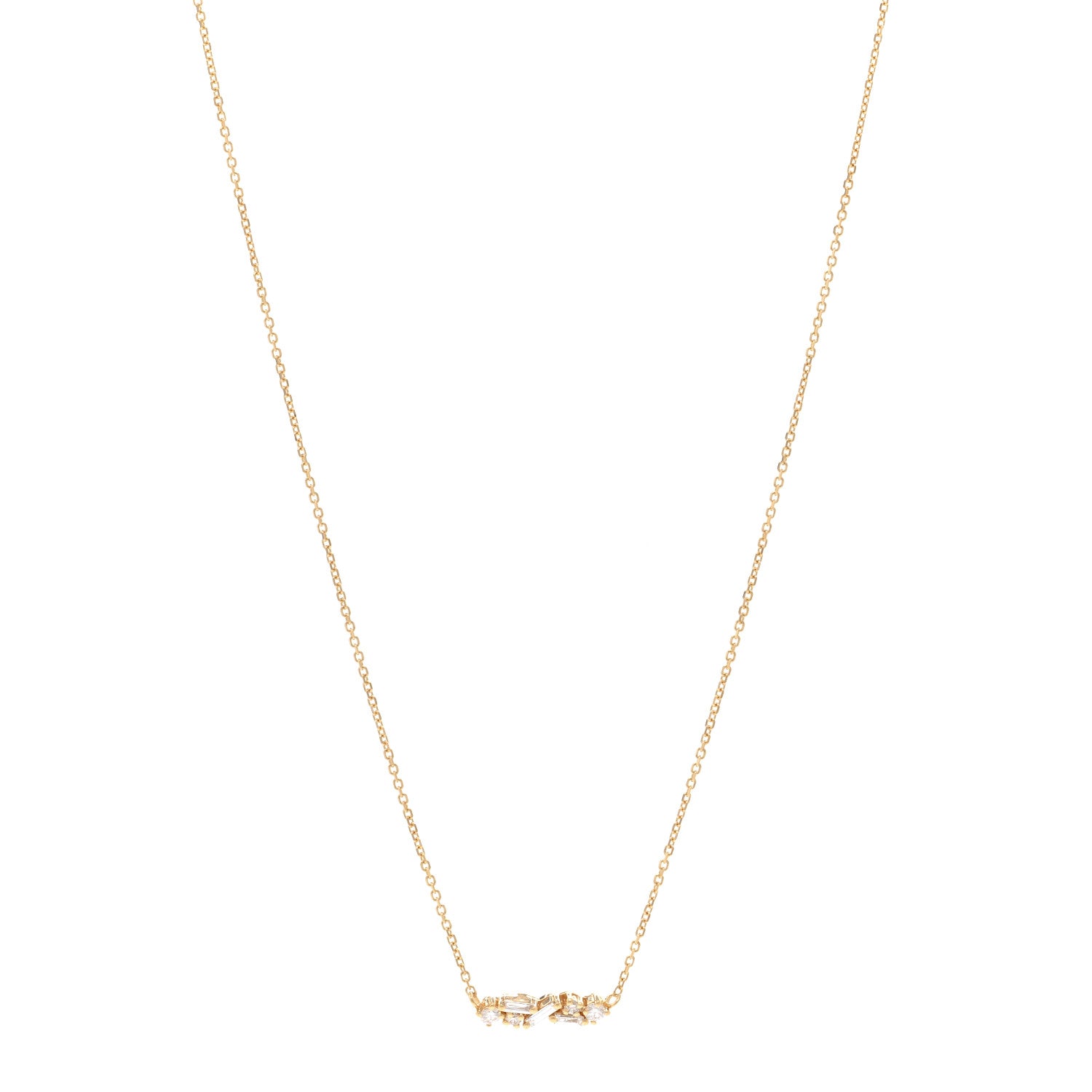 Suzanne Kalan SUZANNE KALAN 18K Yellow Gold Diamond Frenzy Mini Bar Necklace 1 of 4