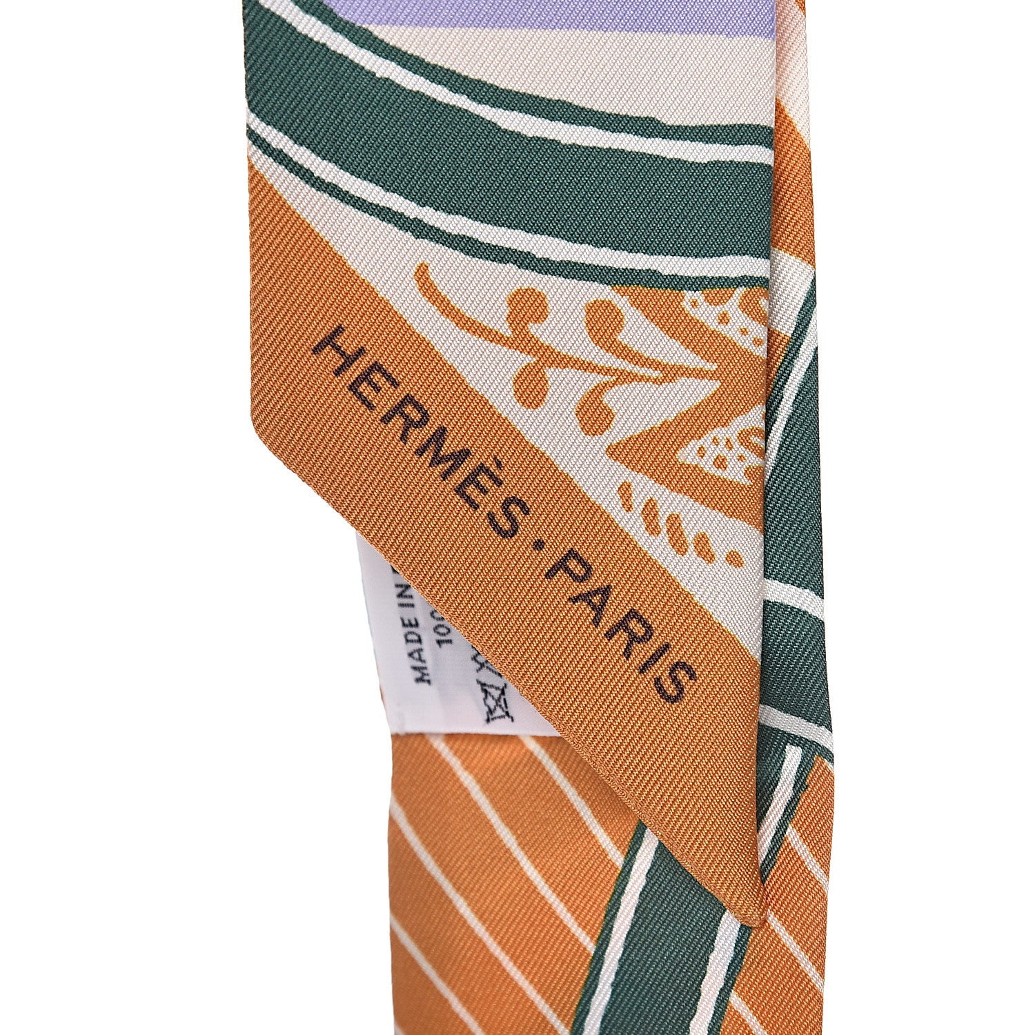 Hermes Silk Jeu de Soie Twilly Ocre Lavande Vert 4 of 5