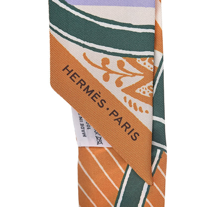 Hermes Silk Jeu de Soie Twilly Ocre Lavande Vert 4 of 5