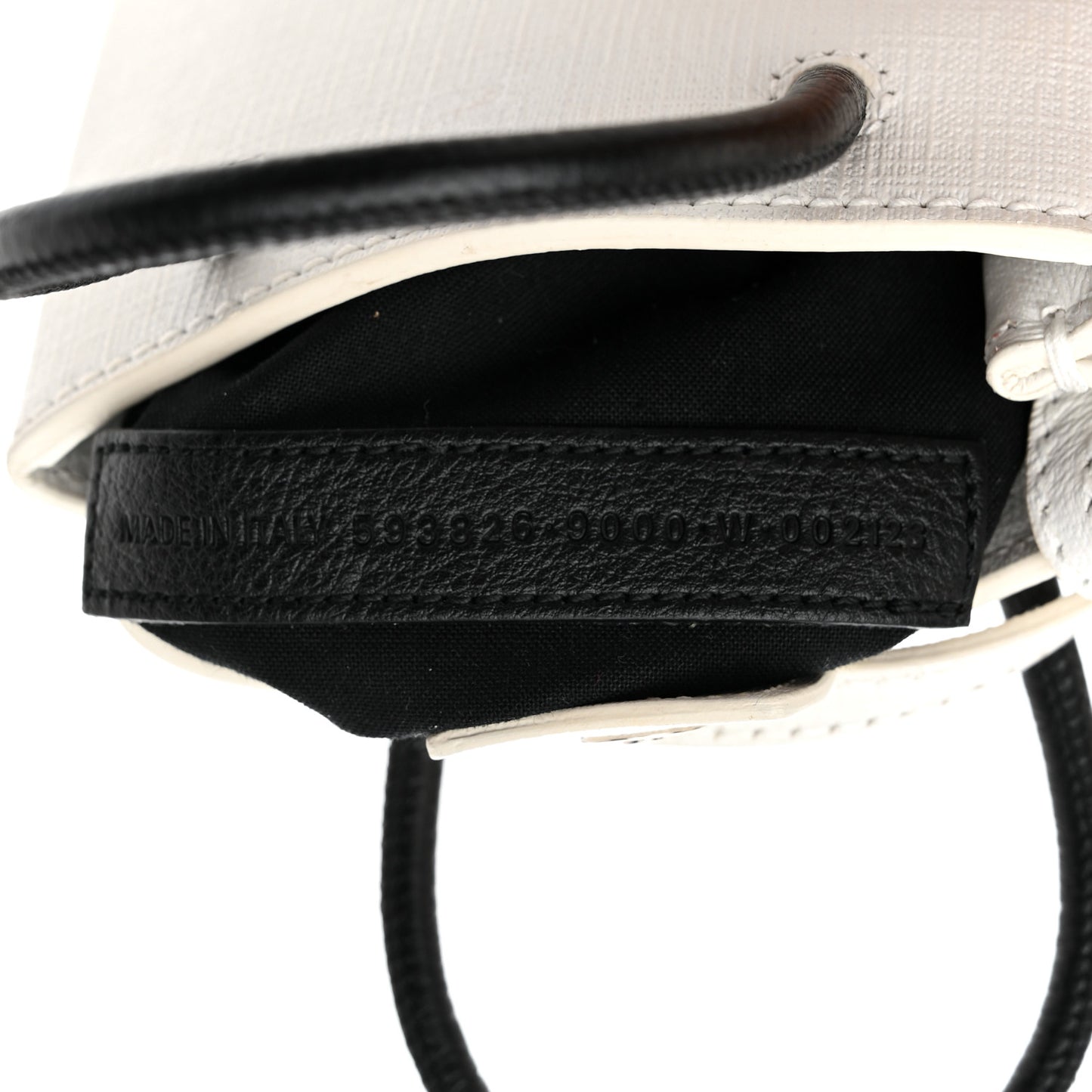 Squared Calfskin Logo Shopping Phone Holder Bag White