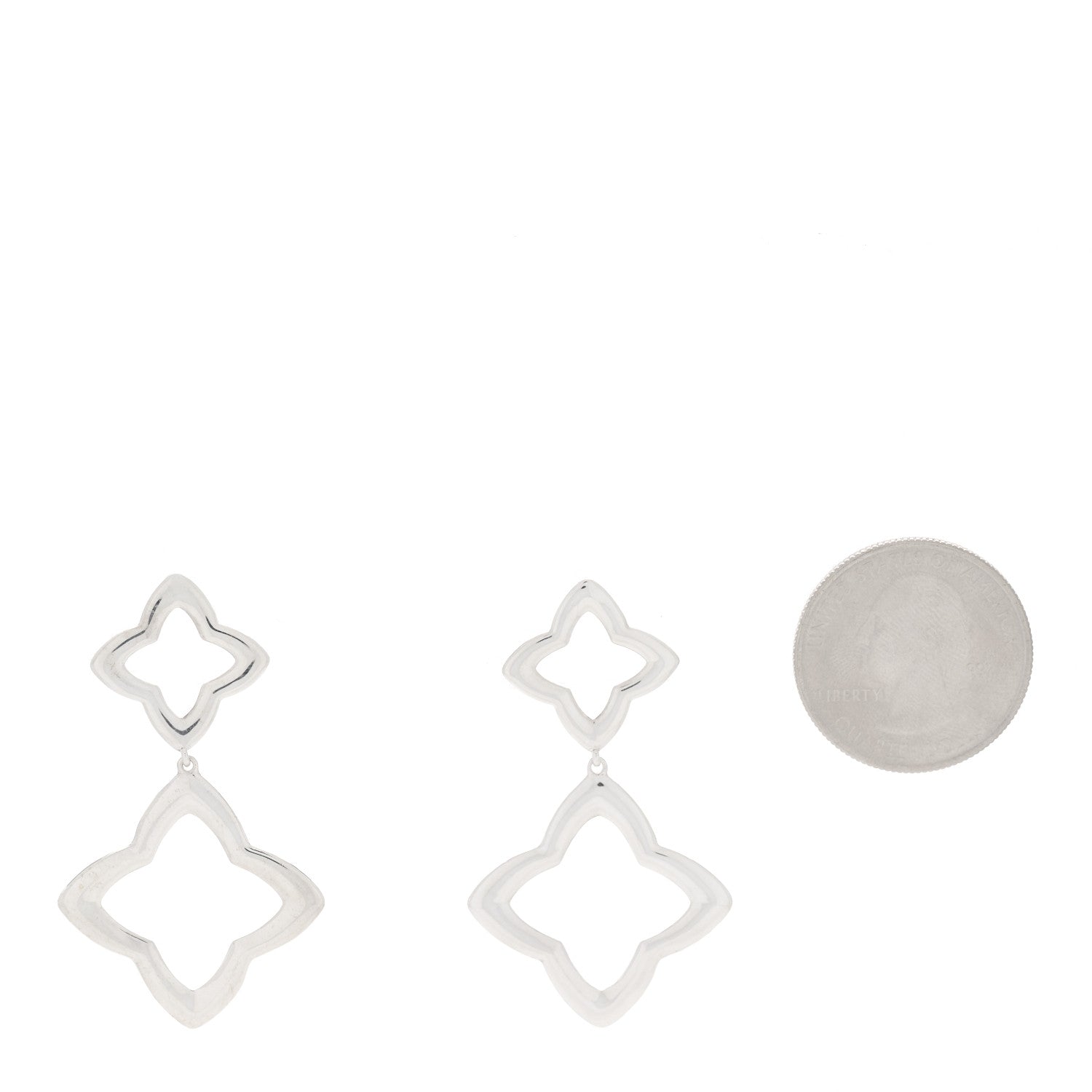 David Yurman Sterling Silver Quatrefoil Drop Earrings 2 of 4