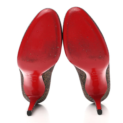 Christian Louboutin Glitter Pumps 38 Black Gold 5 of 8