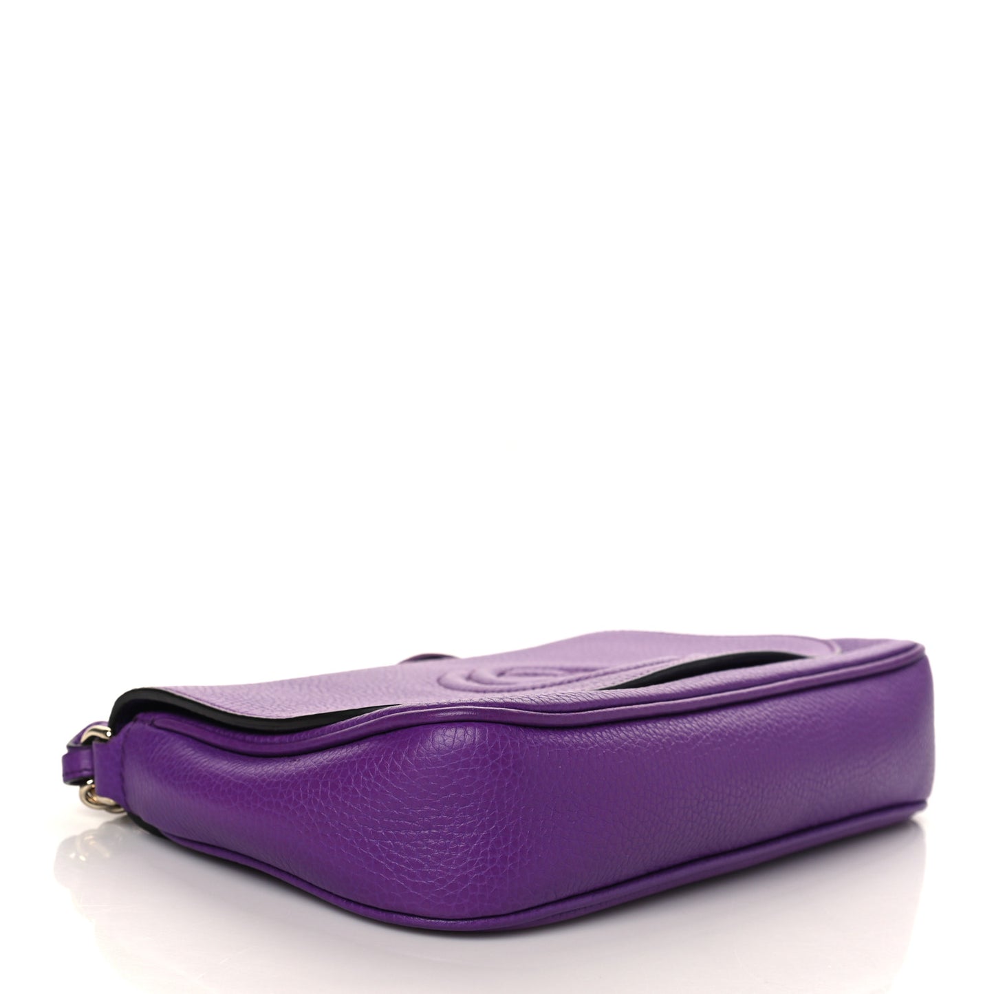 Pebbled Calfskin Medium Soho Flap Crossbody Shine Purple