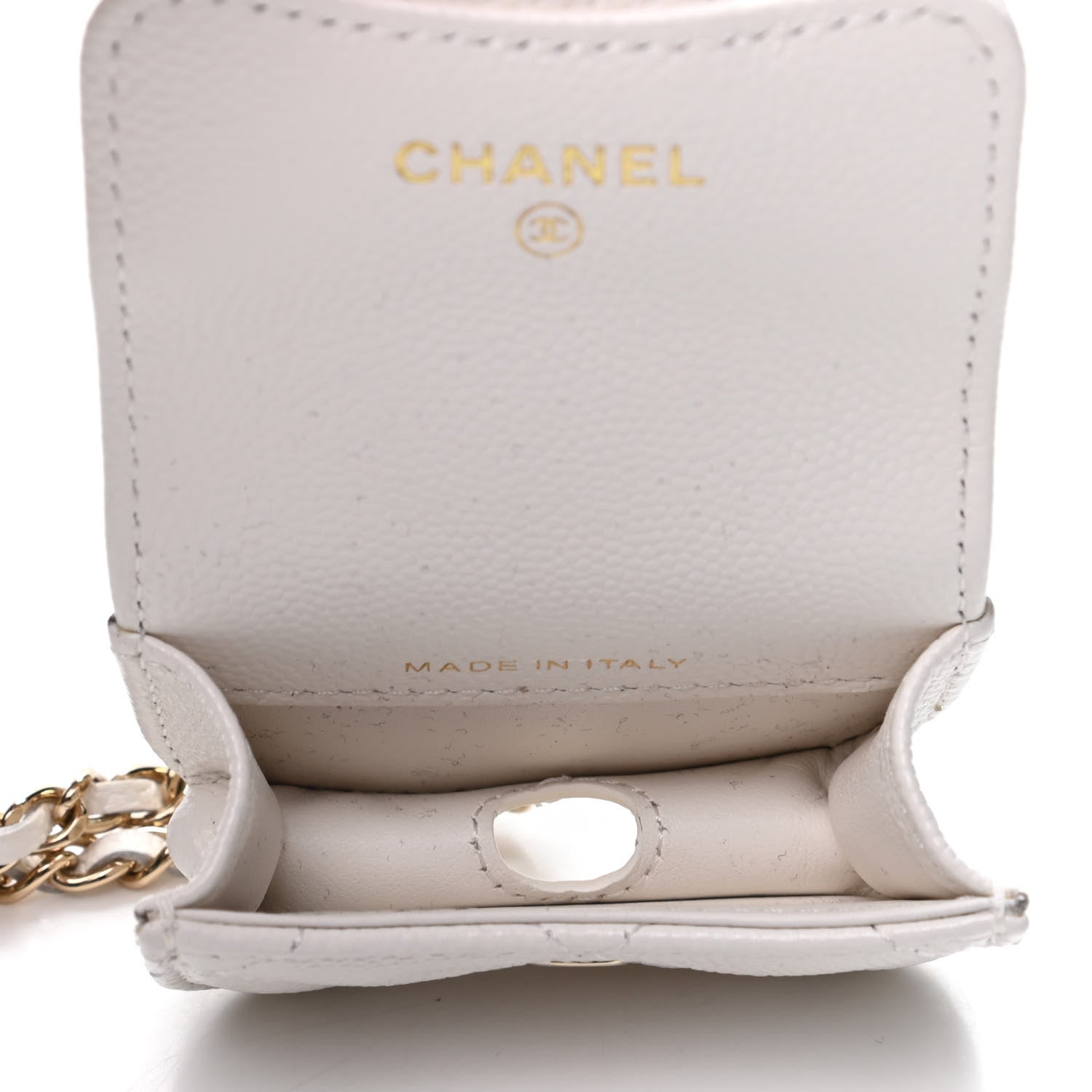 Chanel Caviar Quilted Airpods Pro Case White 5 of 9