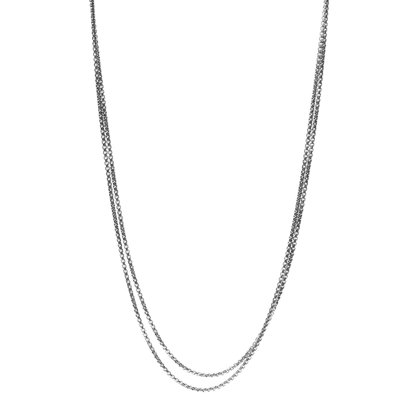 Sterling Silver 14K Yellow Gold 2.7mm Box Chain Necklace 72"