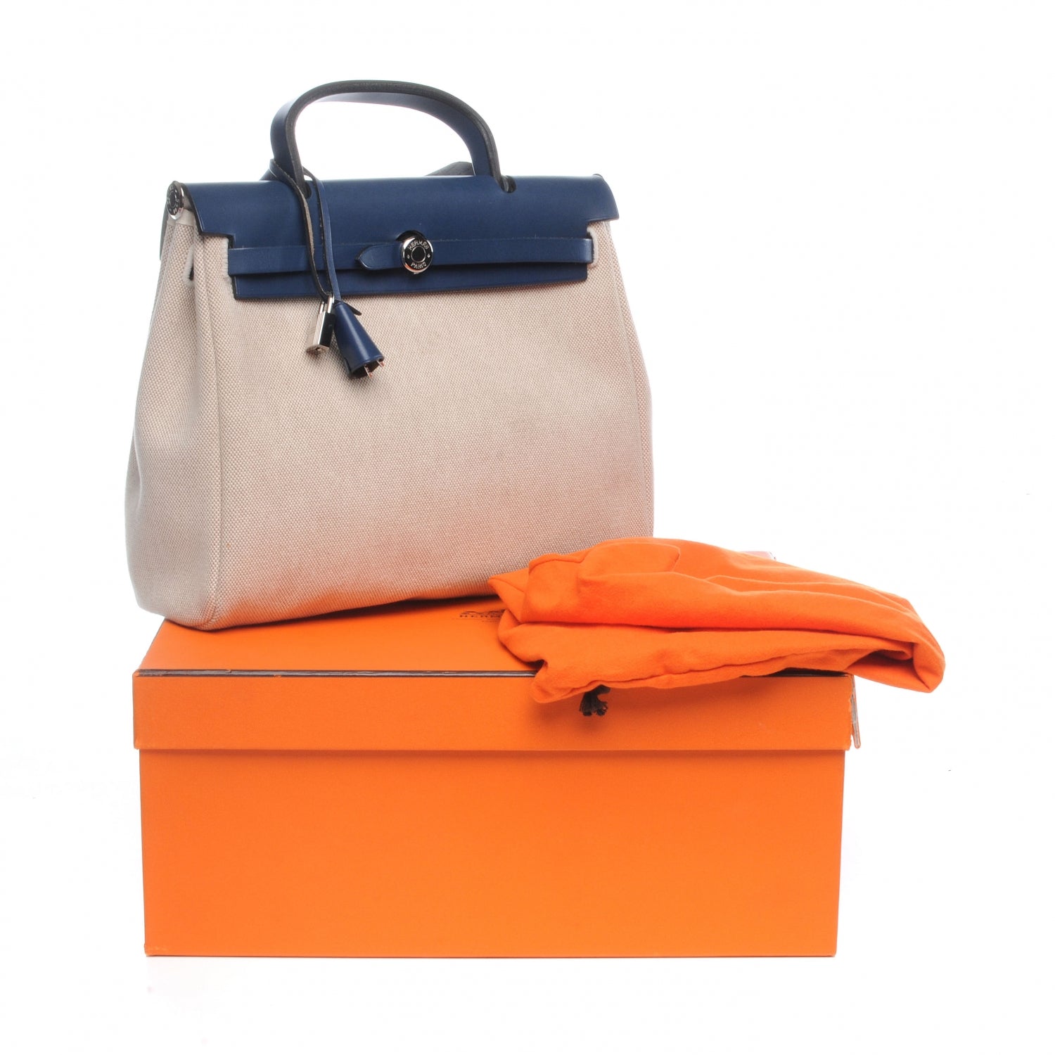 Hermes Toile Herbag PM 30 Navy and Natural 9 of 9