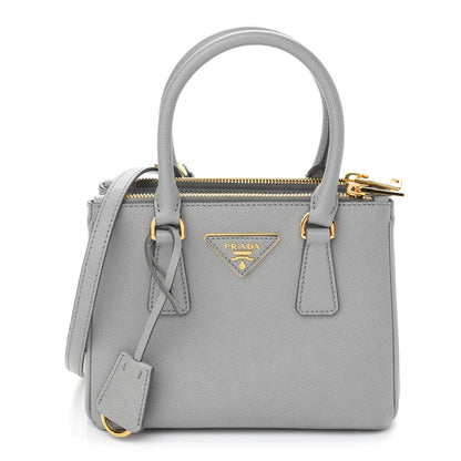 Prada Saffiano Mini Galleria Double Zip Tote Marmo 1 of 8