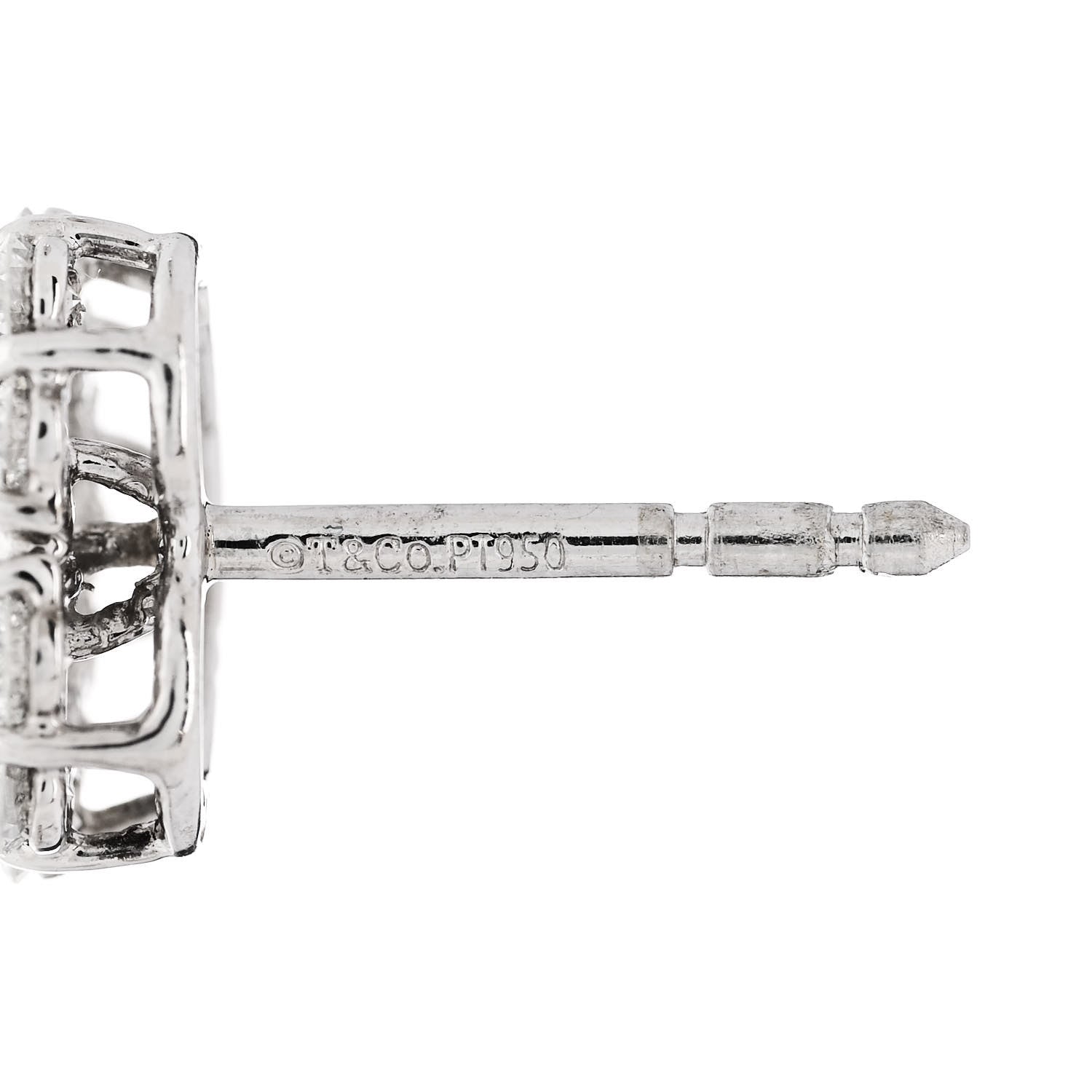 Tiffany Platinum Diamond Heart Earrings 4 of 5