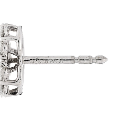 Tiffany Platinum Diamond Heart Earrings 4 of 5