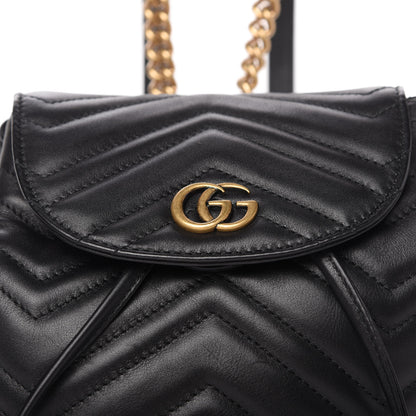 Gucci Calfskin Matelasse GG Marmont Flap Backpack Black 10 of 10