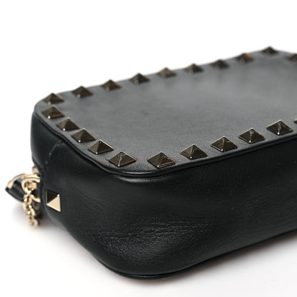 Valentino Garavani Calfskin Small Rockstud Chain Camera Crossbody Bag Black 8 of 9