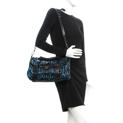 Proenza Schouler Lambskin Velvet Medium Woodgrain PS1 Satchel Teal Black 2 of 17