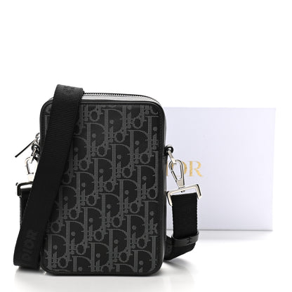 Christian Dior Calfskin Oblique Galaxy Perforated World Tour Messenger Pouch Black 11 of 11