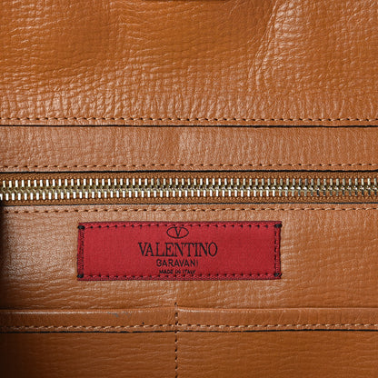 Valentino Garavani Textured Calfskin Medium Rockstud Tote Camel 6 of 9