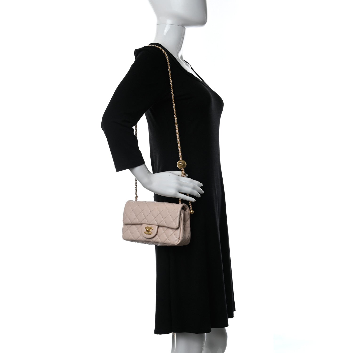 Chanel Lambskin Quilted Mini Rectangular Pearl Crush Flap Light Beige 2 of 10