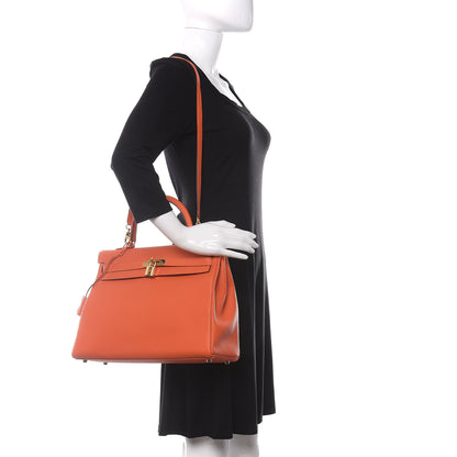 Hermes Togo Kelly Retourne 35 Feu 2 of 11