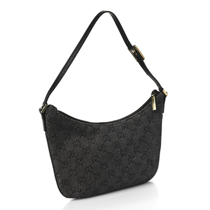 Gucci Denim Monogram Pochette Black 2 of 8