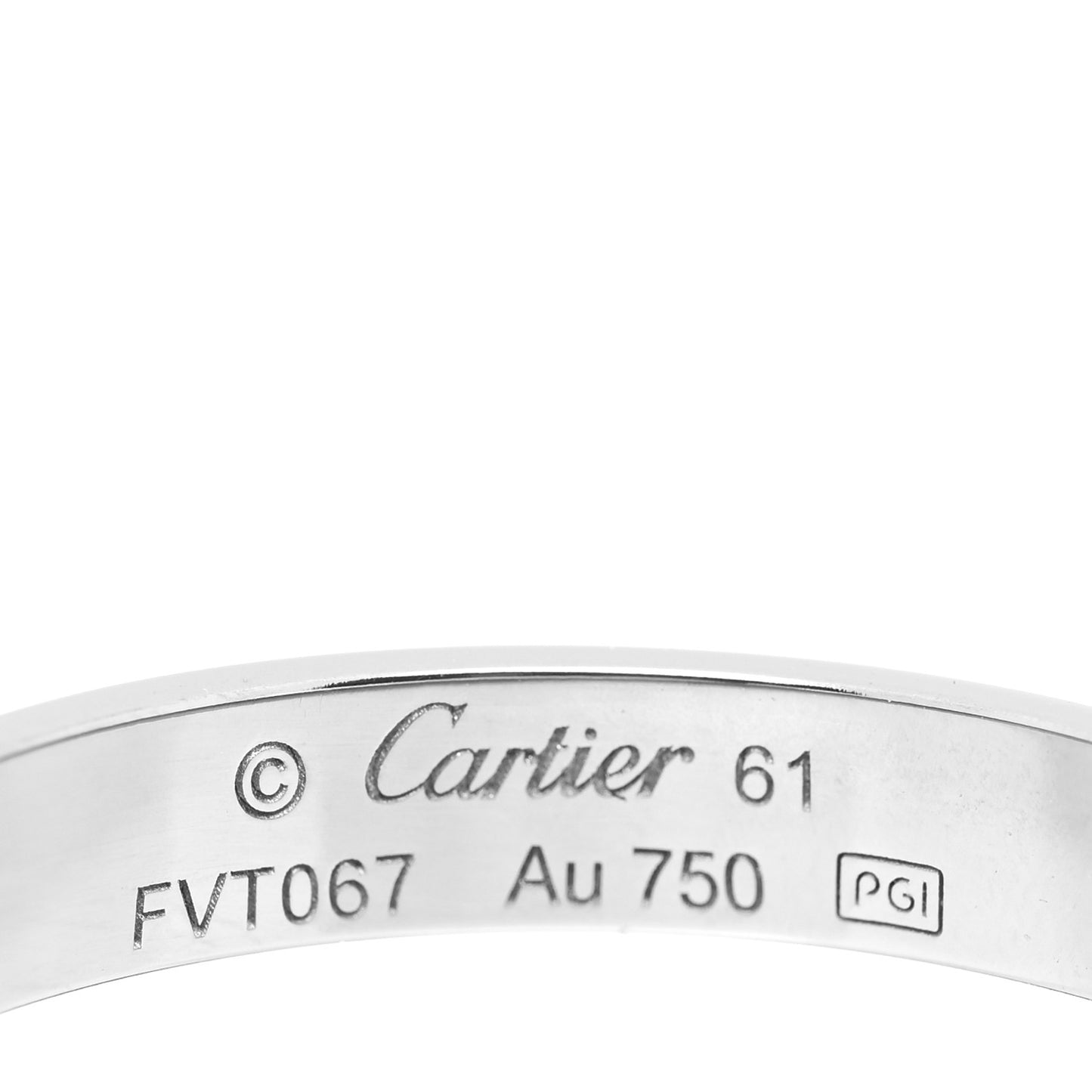 18K White Gold 3.5mm LOVE Wedding Band Ring 61 9.5