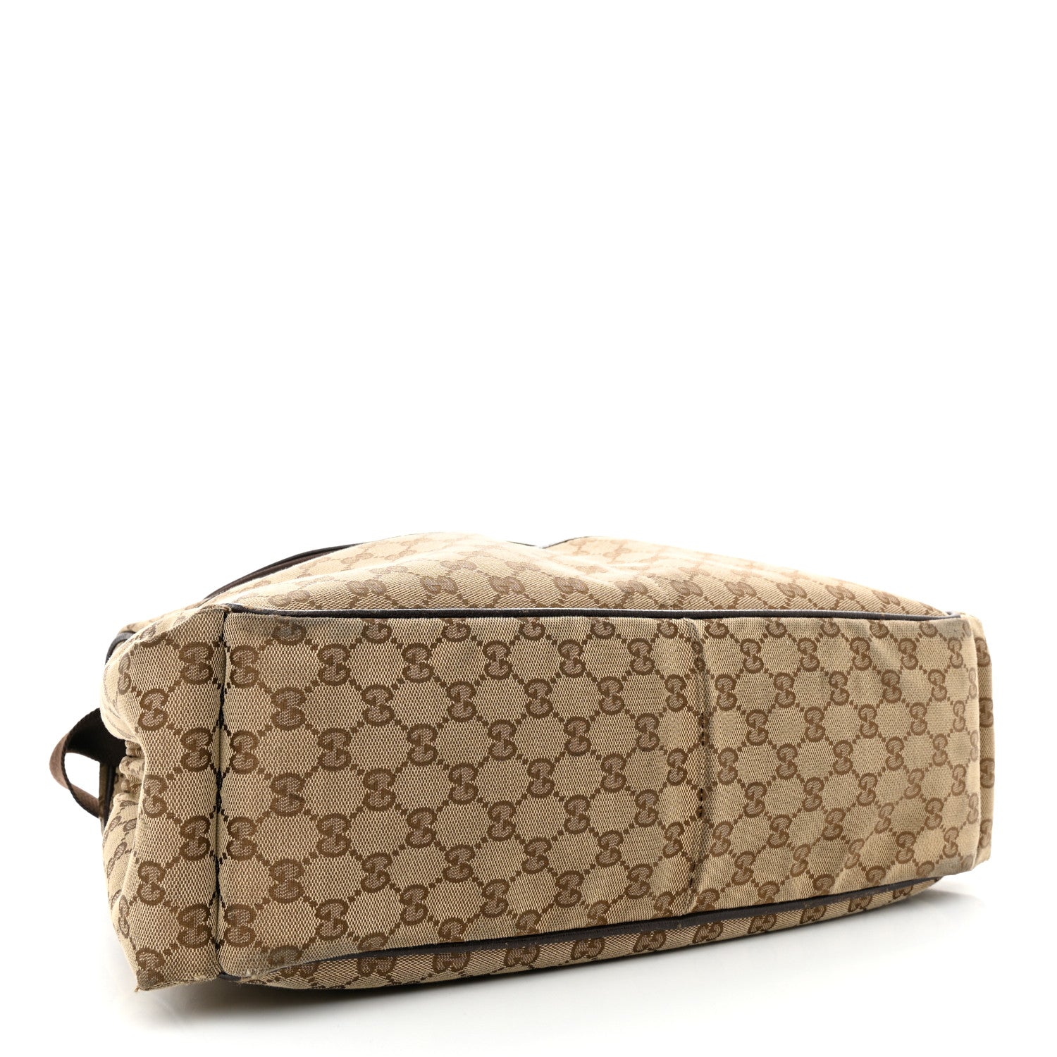 Gucci Monogram Natural Pigskin Large Diaper Bag Beige Ebony Cocoa Dark Chocolate 4 of 15
